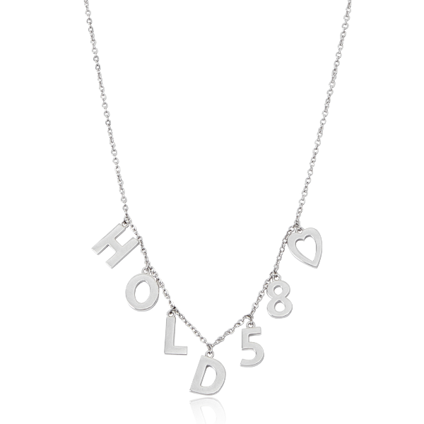 合金项链 Holdoumen25字母数字锁骨项链