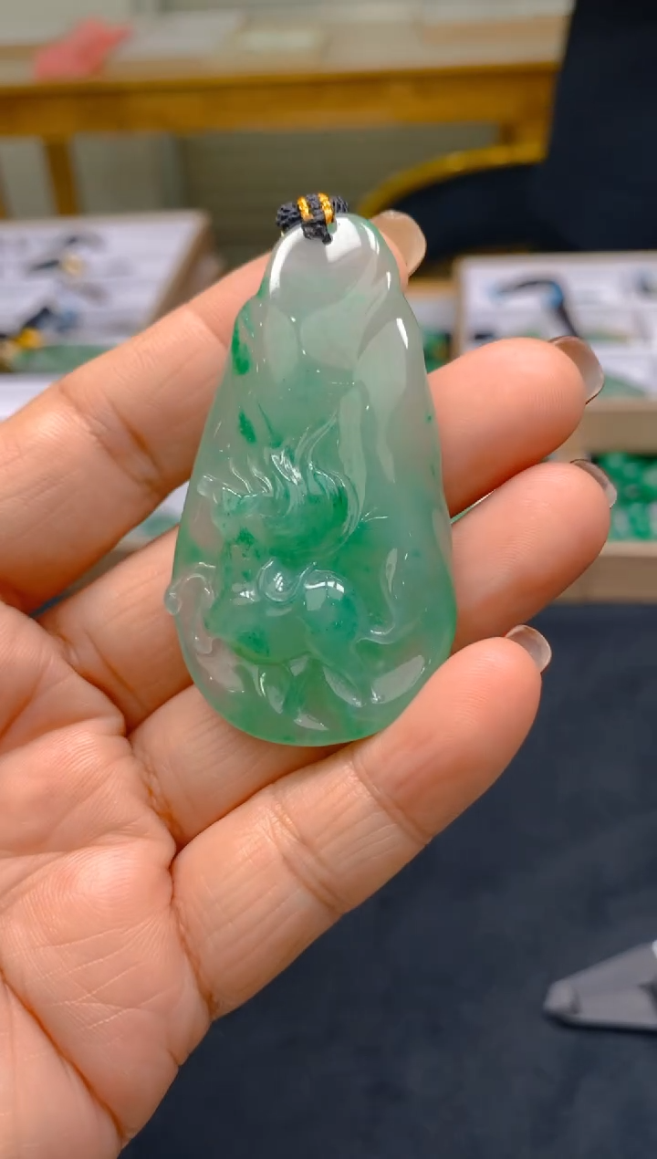 【闪购商品】石英质玉颈饰未镶嵌冰美人非洲翠019