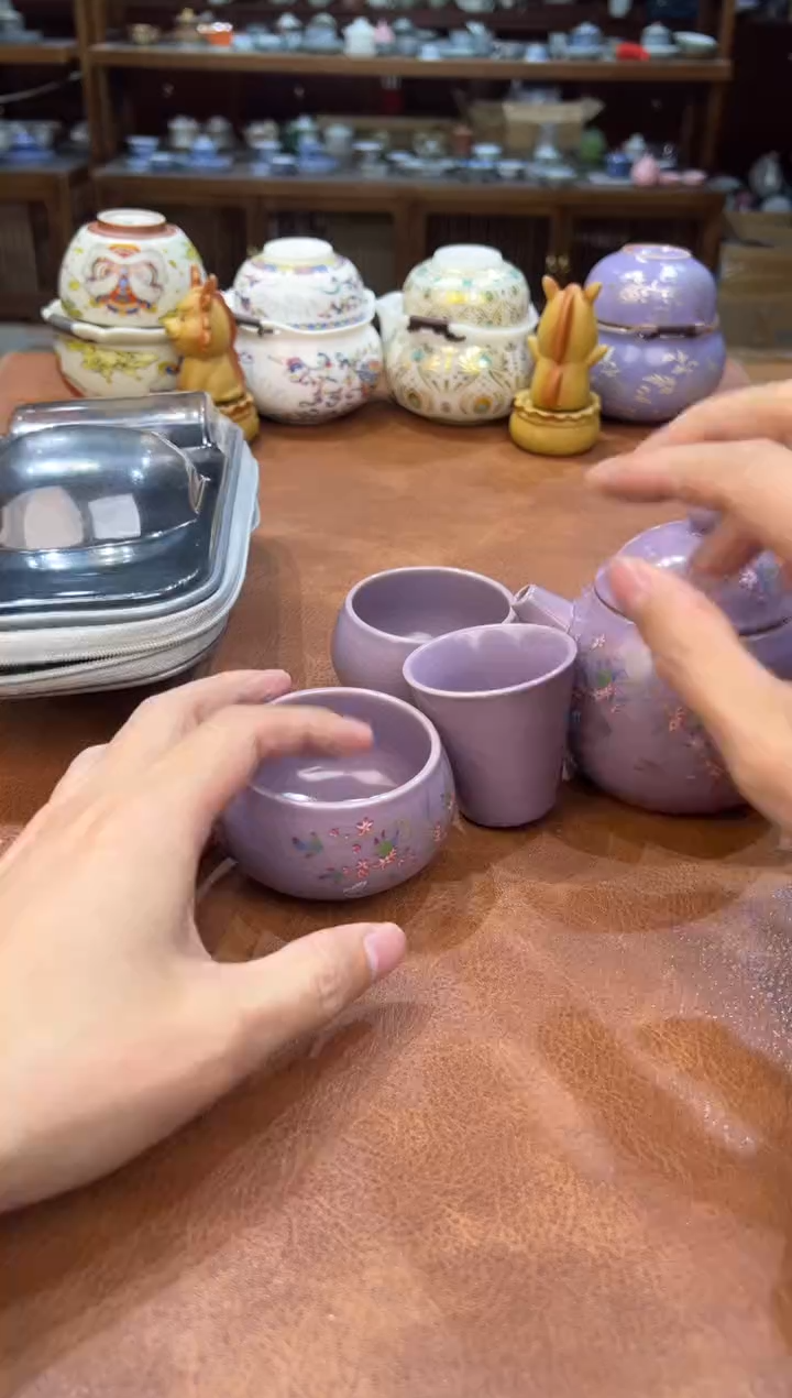 真的很便宜会开片的旅行茶具