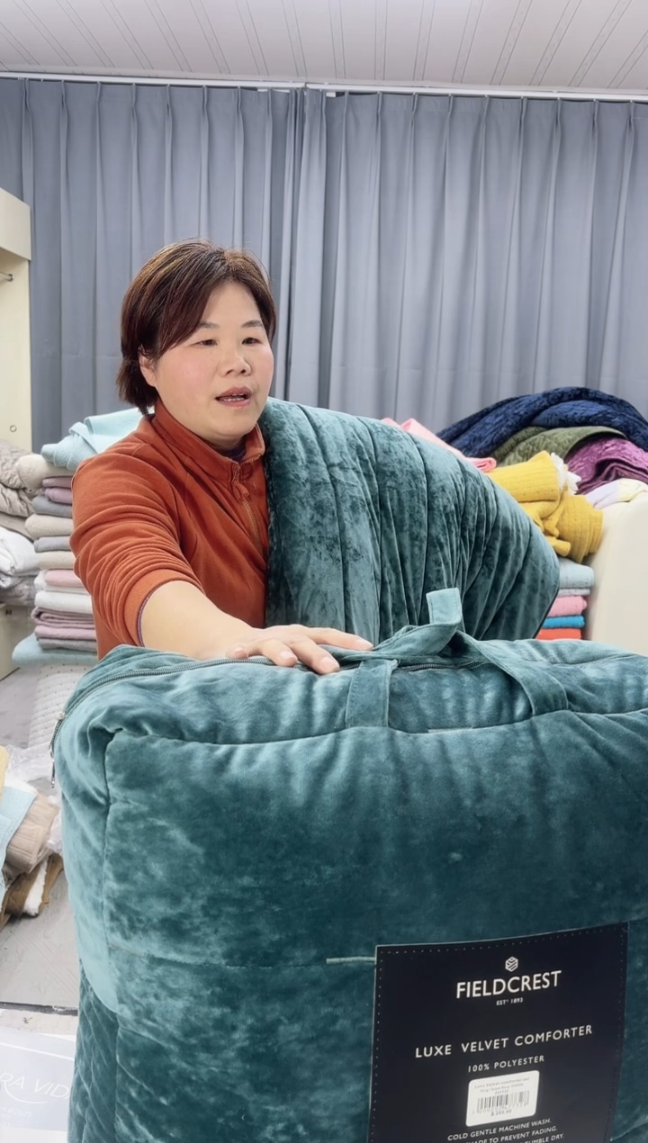 棉蓝色希腊绒三件套带袋子