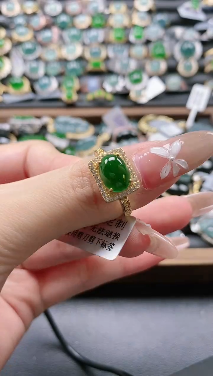 【闪购商品】翡翠戒指银S925镶嵌51511