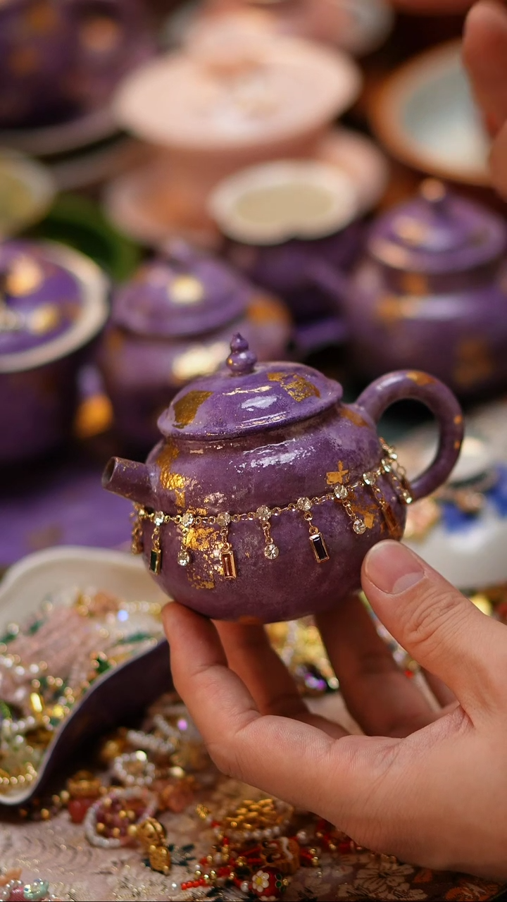 【闪购商品】紫色大漆葫芦泡茶壶+链子