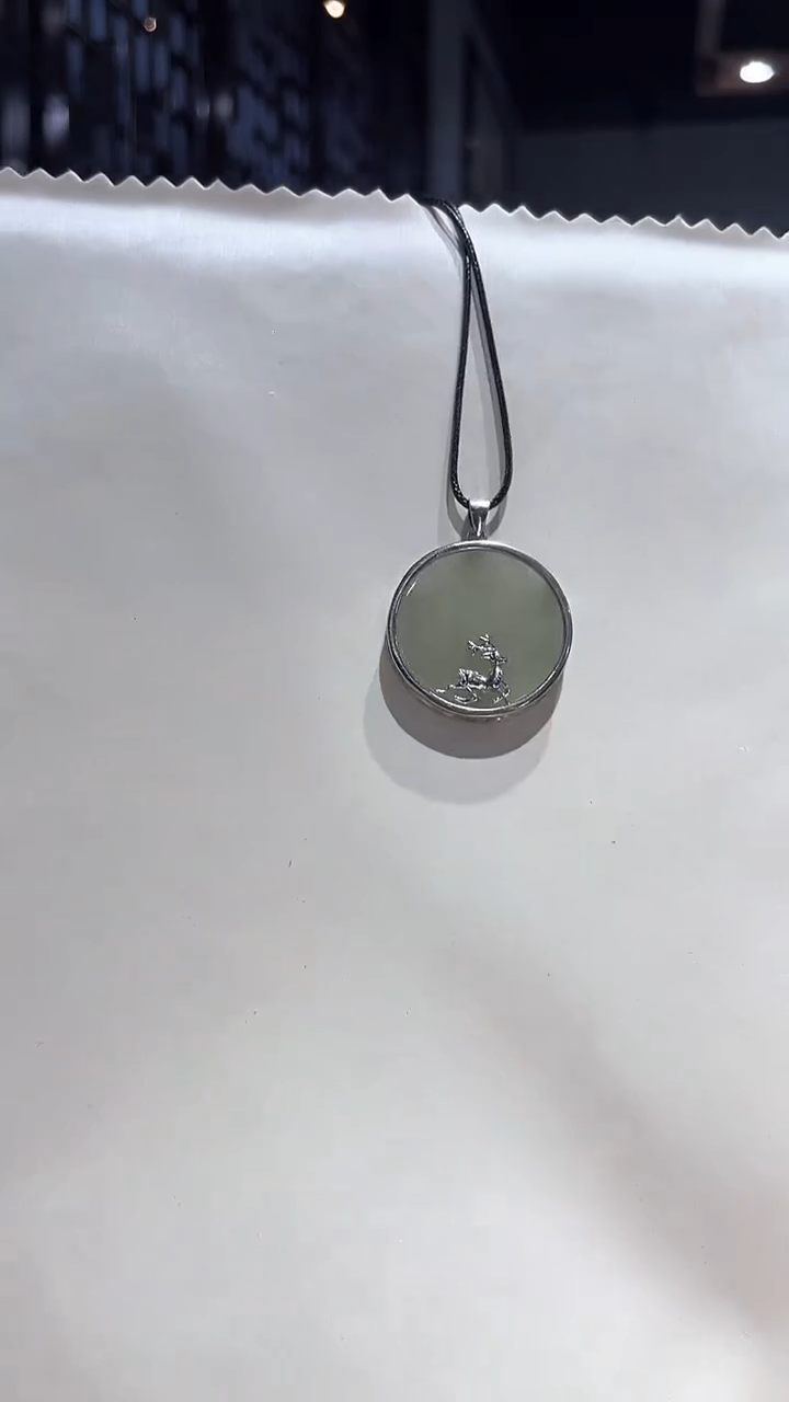 吊坠(不含链)银S925镶嵌翡翠50（多样性发一）