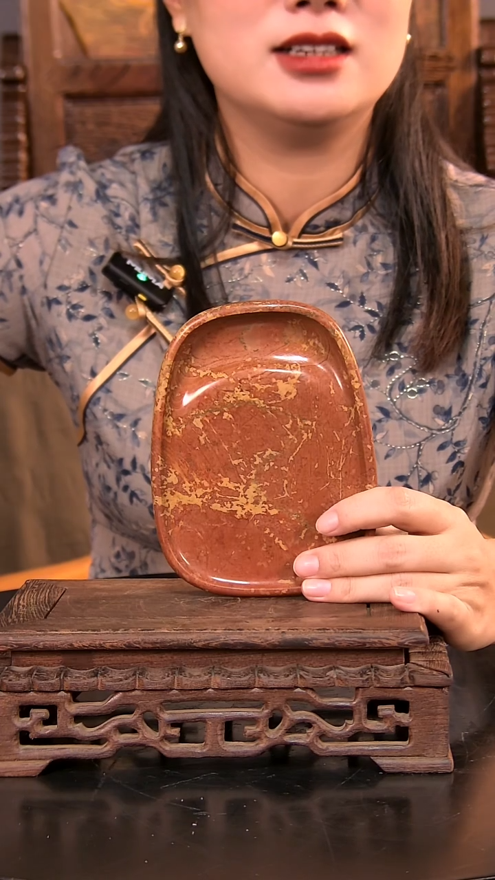 非遗珍贵青州黑山老坑红丝石精品