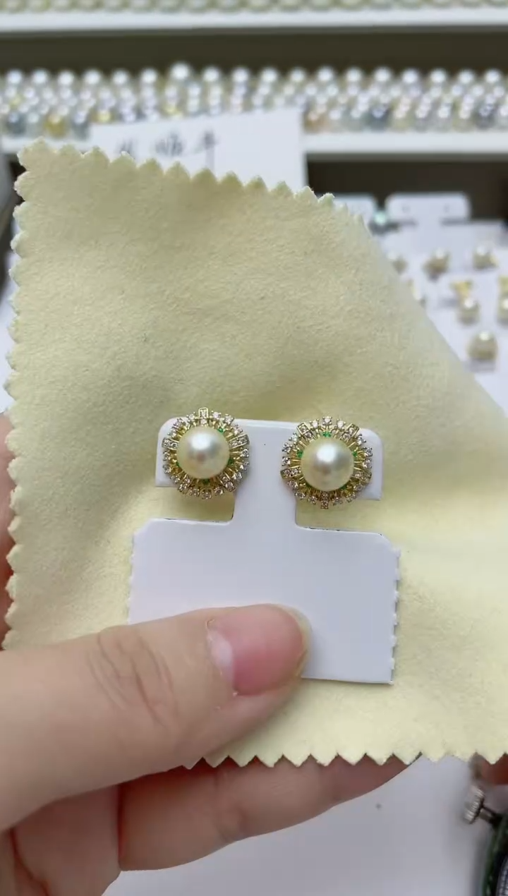 【闪购商品】海水珍珠耳饰银S925镶嵌A63