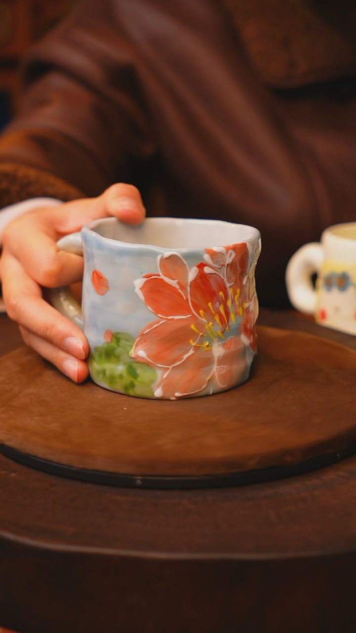 【闪购商品】瓷片景德镇手绘瓷器高温釉下彩---