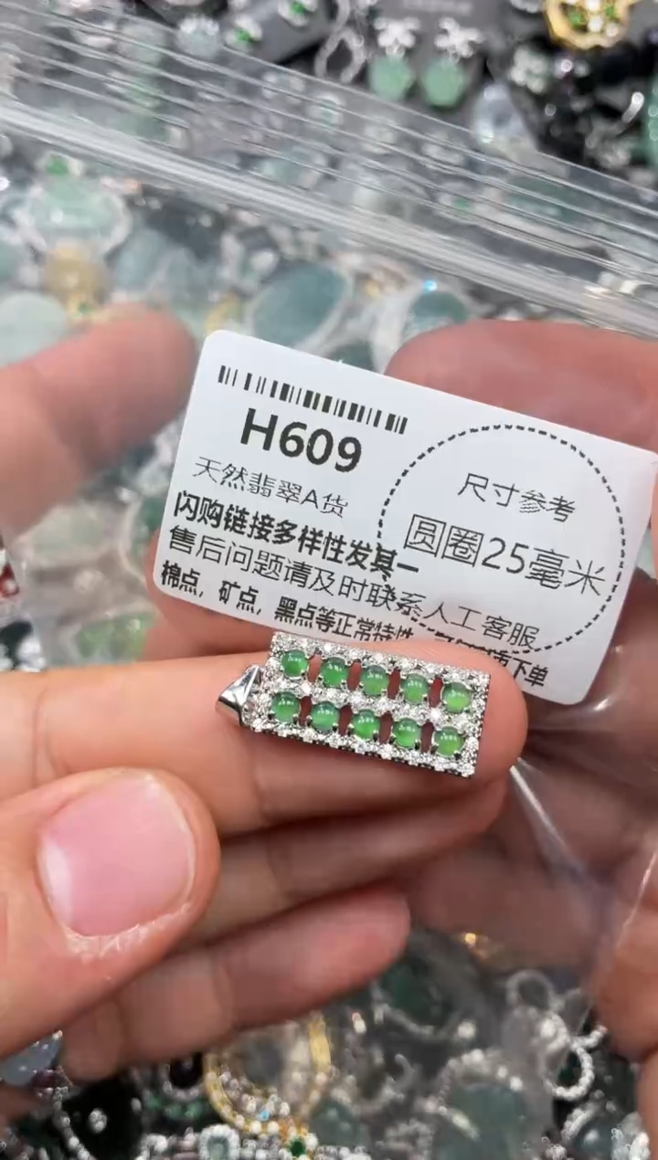 翡翠未镶嵌颈饰H609吊坠