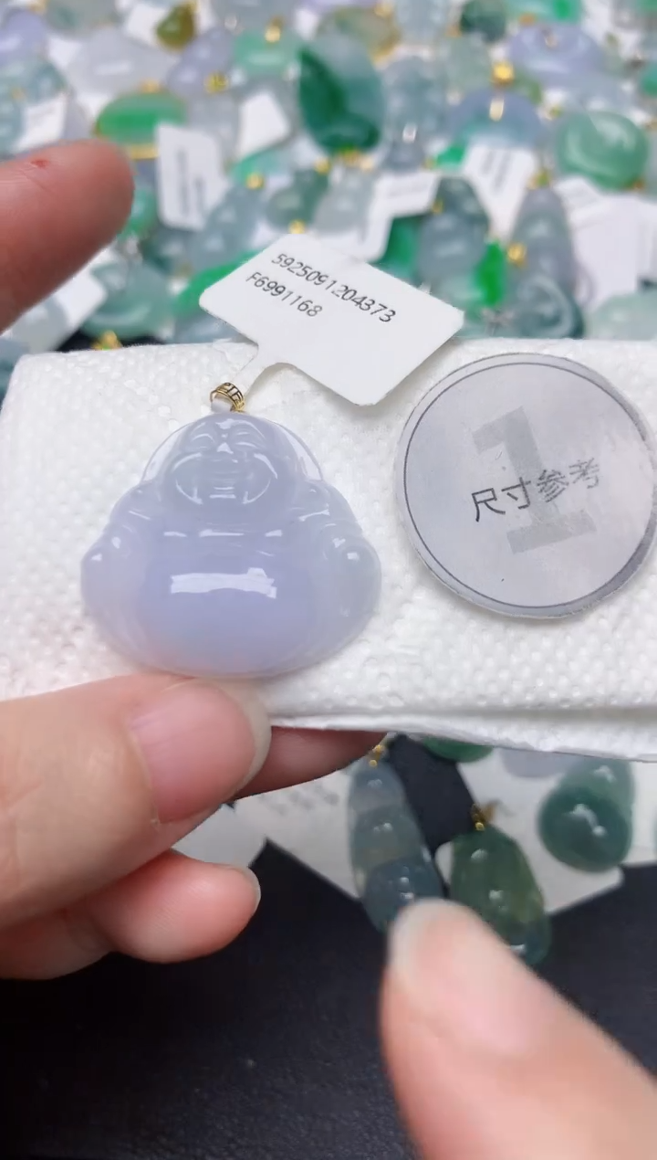 颈饰18K金镶嵌翡翠天然缅甸A货翡翠