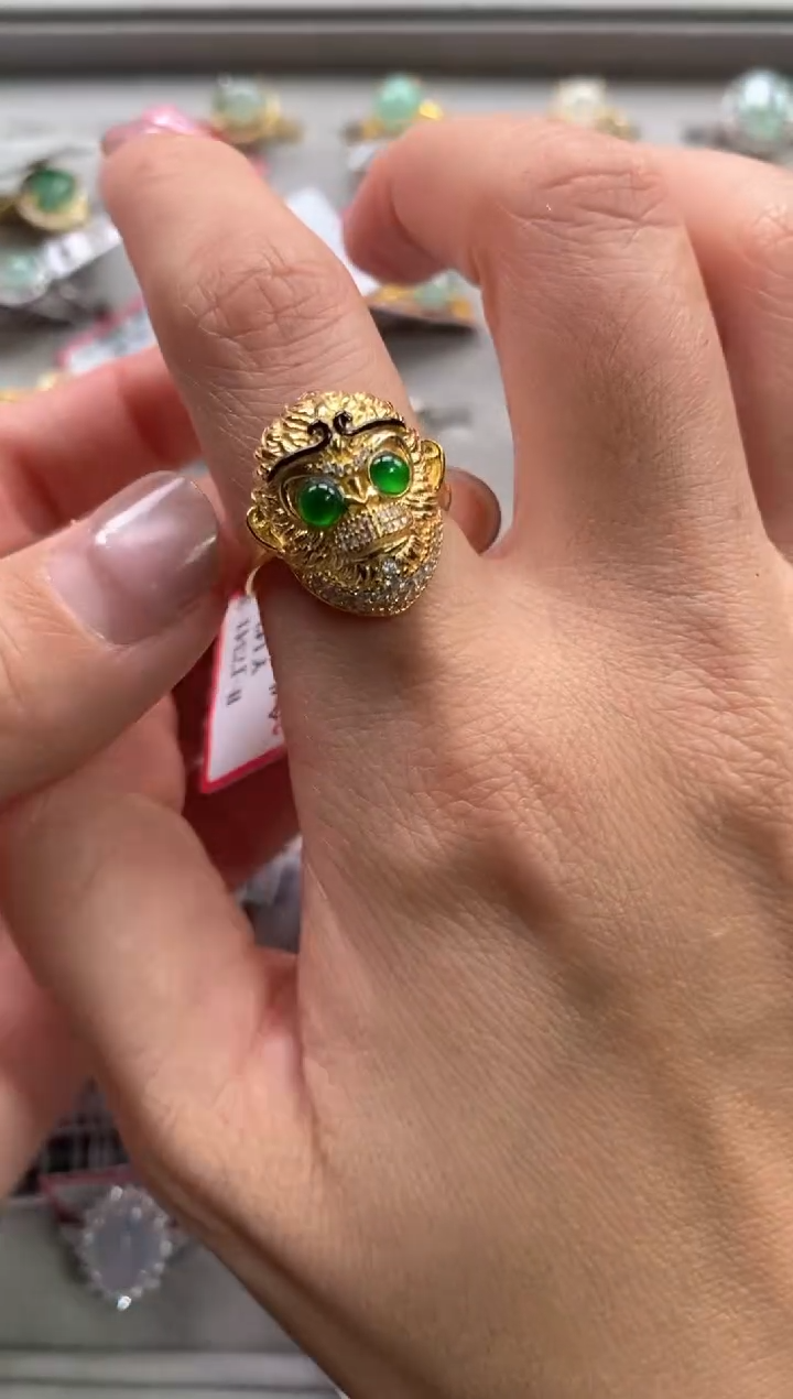 【闪购商品】翡翠戒指银S925镶嵌111111     1