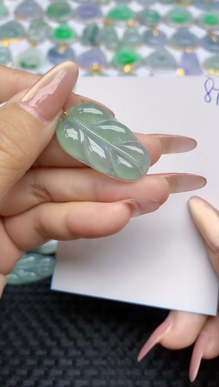 【闪购商品】翡翠颈饰18K金镶嵌天然A货翡翠 87