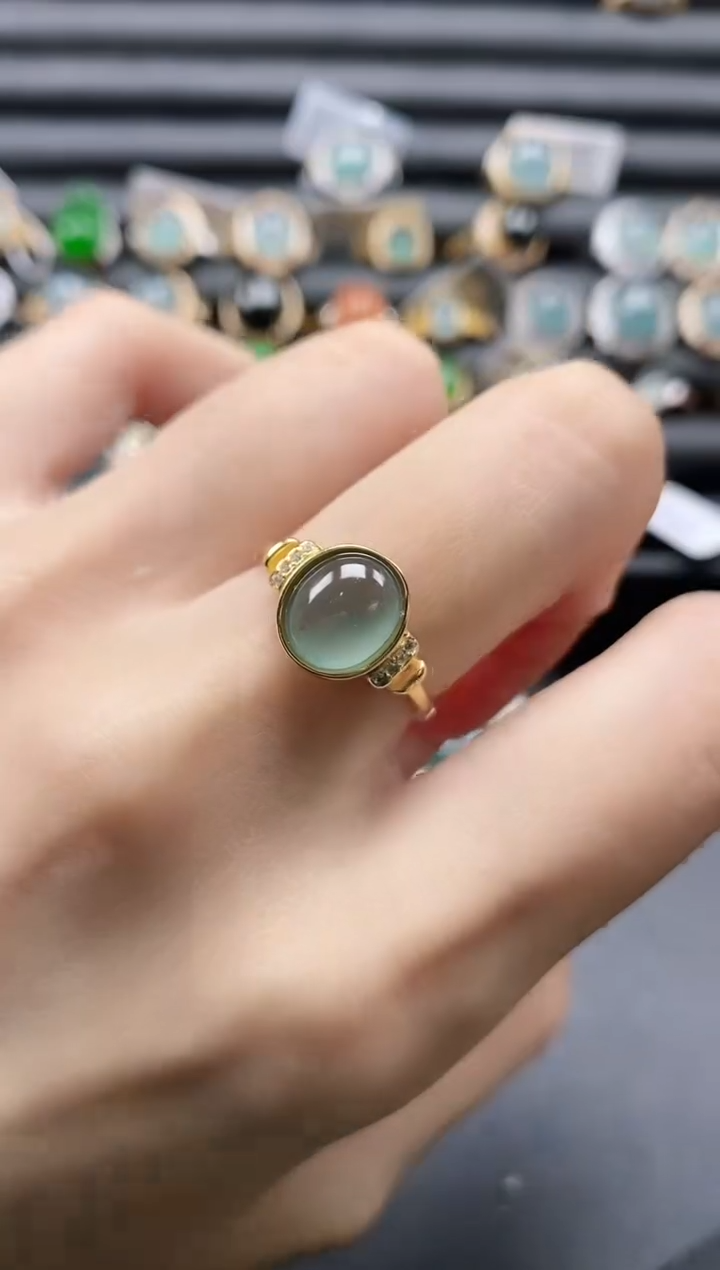 【闪购商品】翡翠戒指银S925镶嵌11111