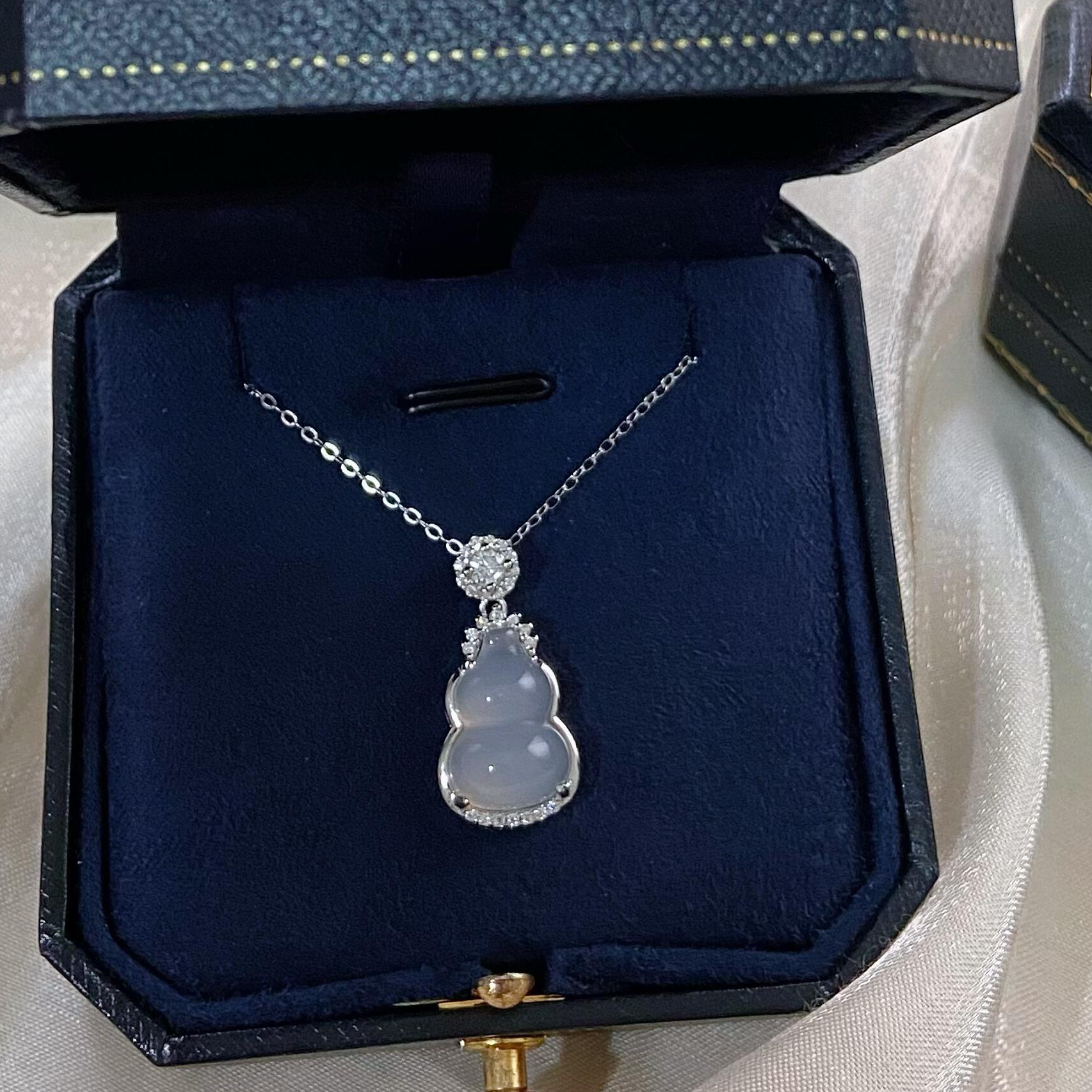 坠链均足银 999纯银冰透葫芦宝项链女新中式小众高级感送闺蜜礼物