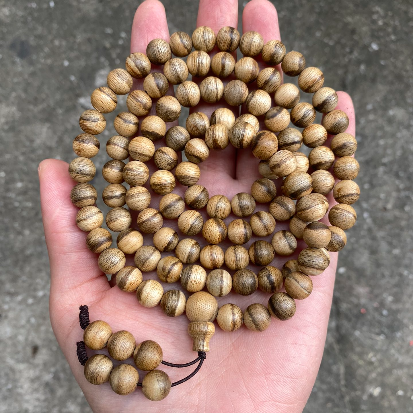 木质手链 纯天然加里曼丹花珠念珠手串男女多圈圆珠收藏情侣