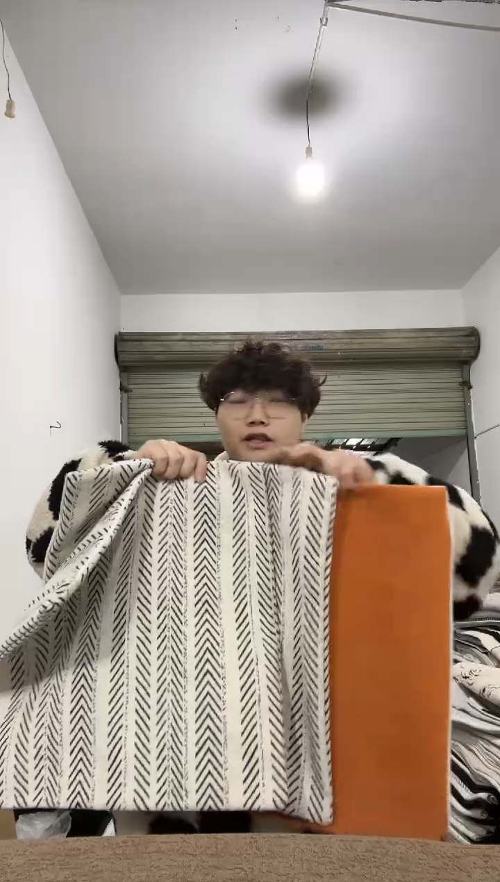 雪尼尔3张2黑鱼骨一张橙色