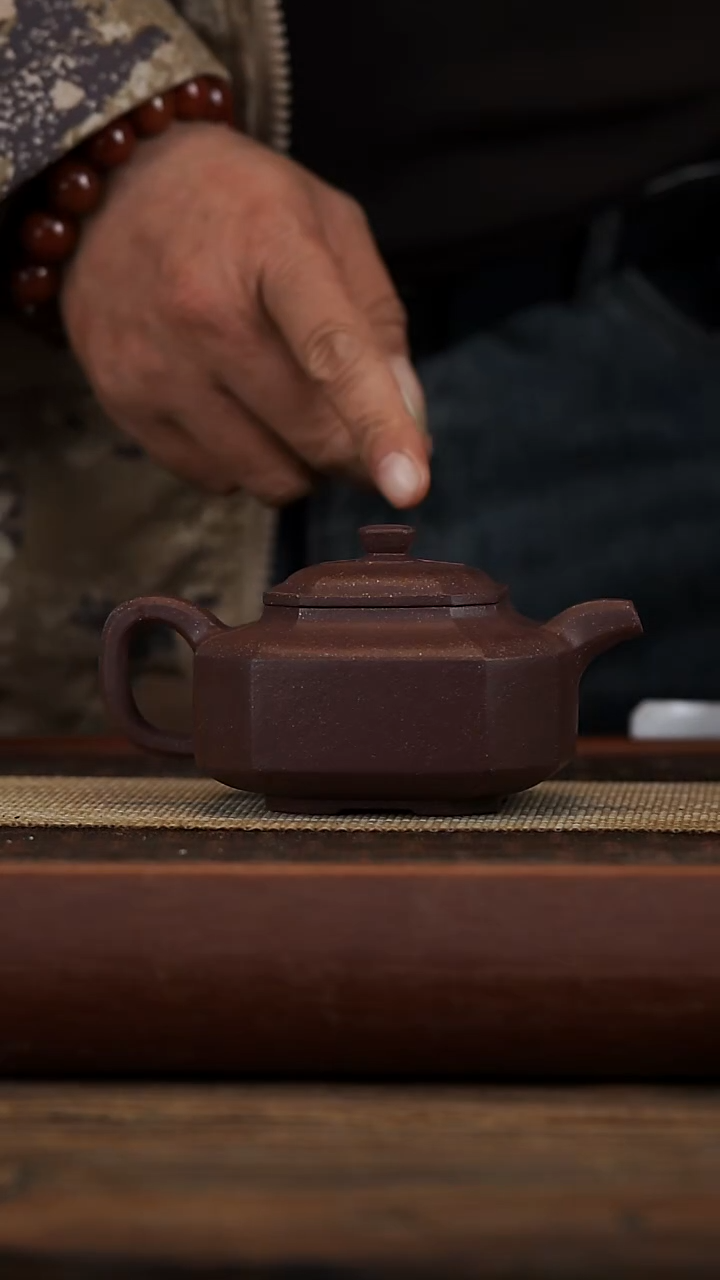 茶壶紫砂微瑕270毫升桃花泥八方