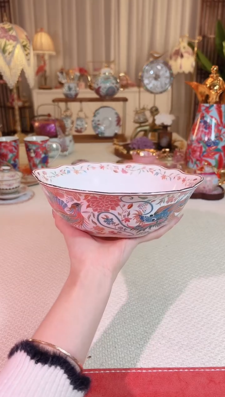 【闪购商品】瓷龙凤刺绣 9寸 吉祥碗 