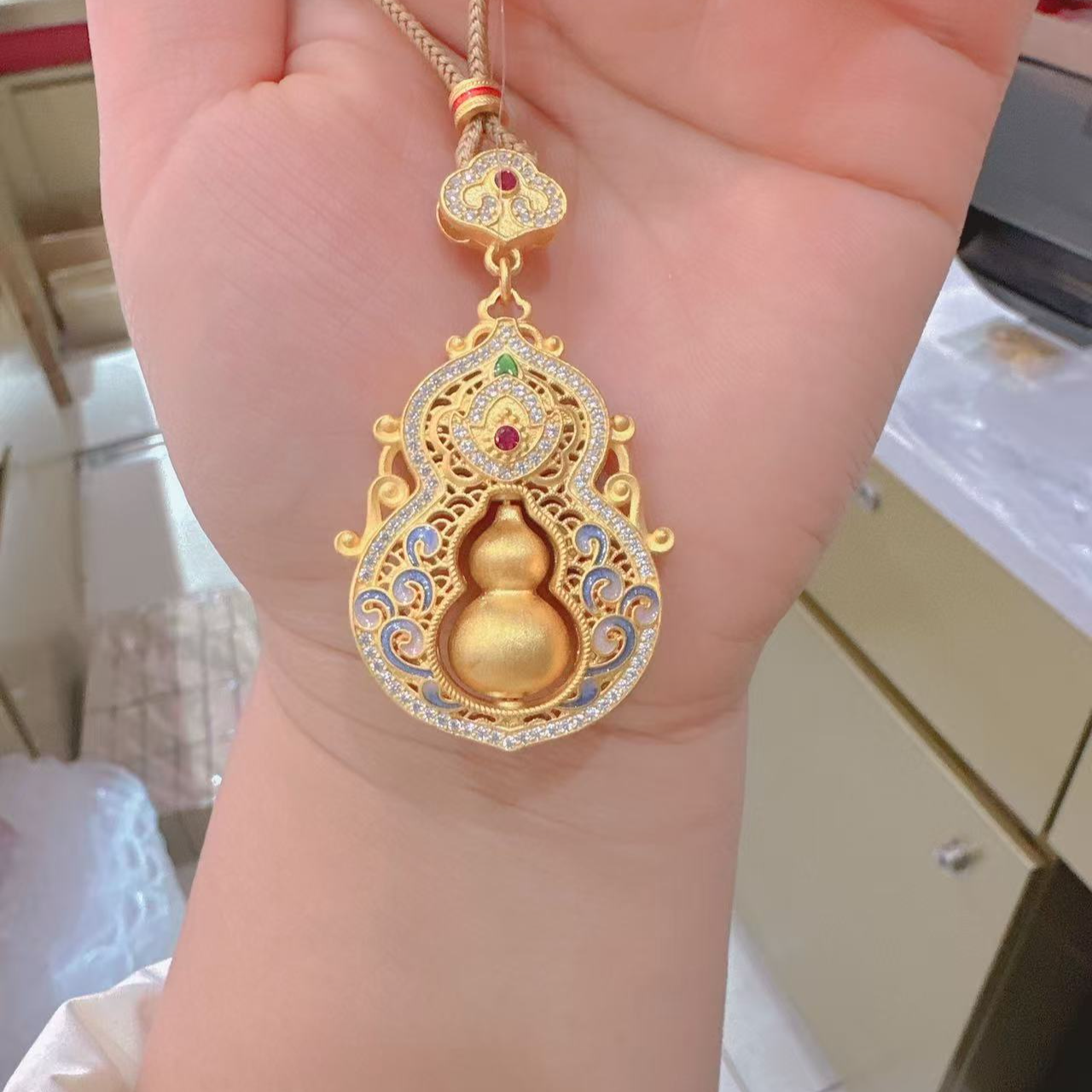 吊坠足银 足银吊坠  四美葫芦