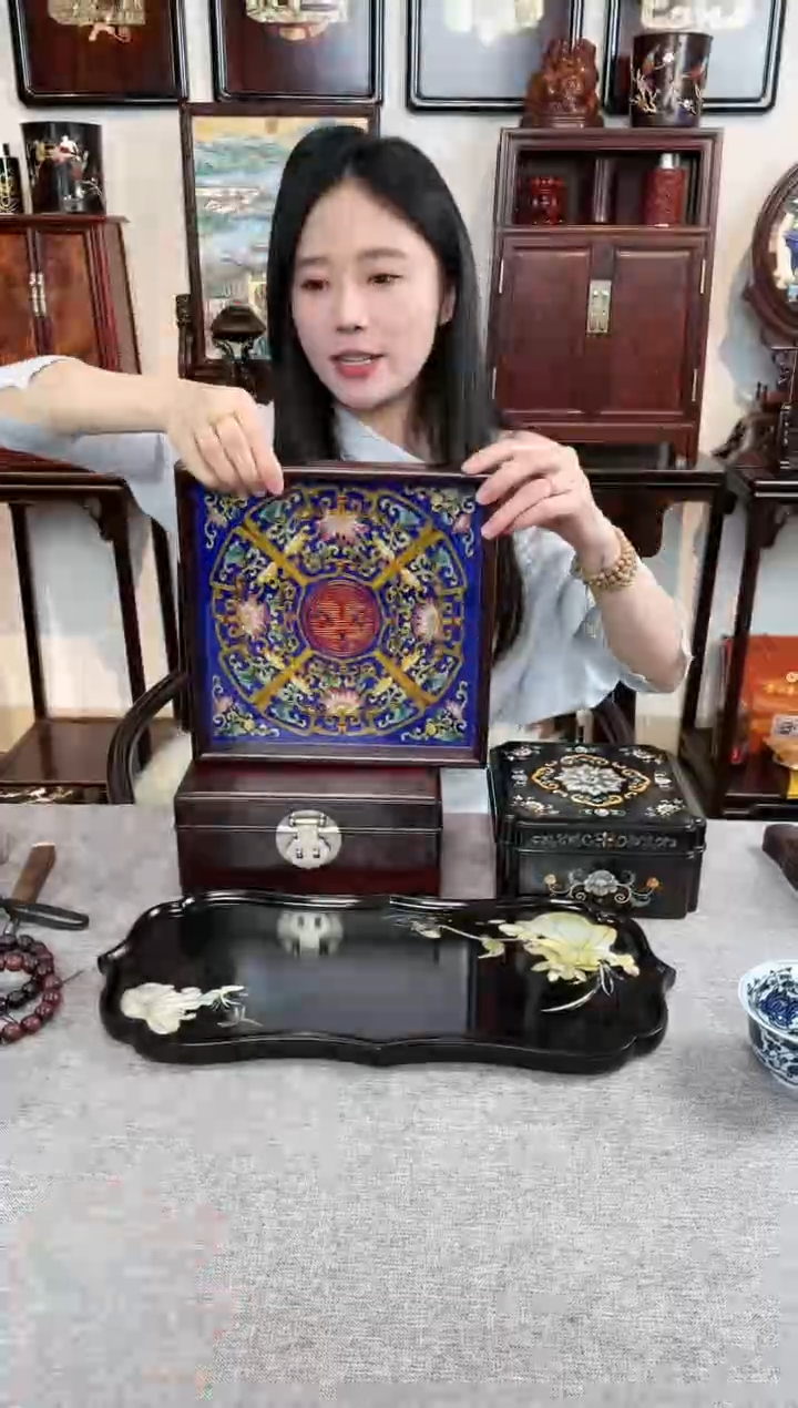 【闪购商品】红酸枝木类成套家具托盘