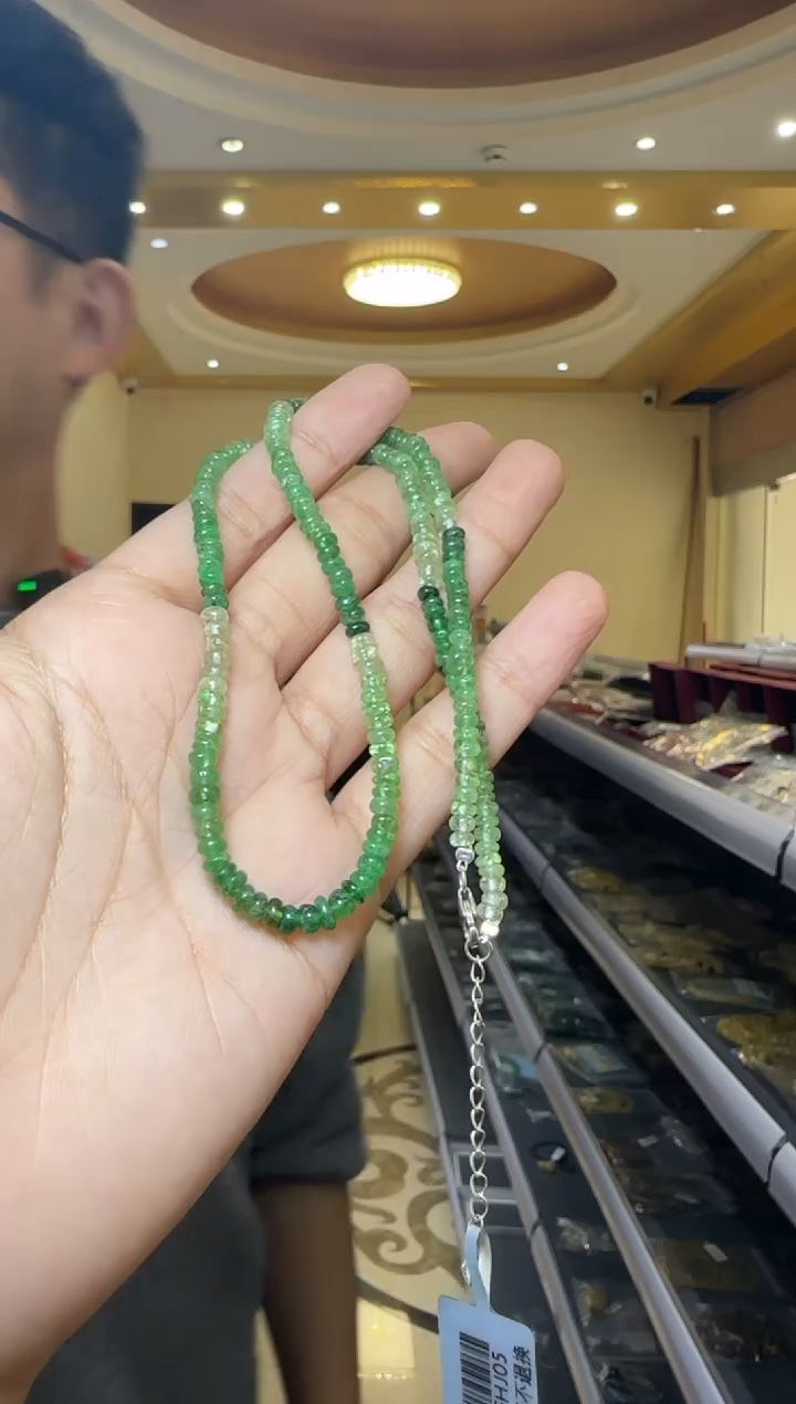 【闪购商品】石榴石项链未镶嵌沙弗莱石榴石渐变项链