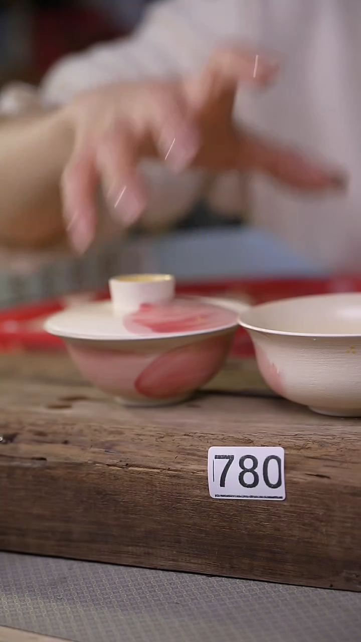 【闪购商品】瓷片粉引·盖碗/设计师 牧渔 款粉小乔