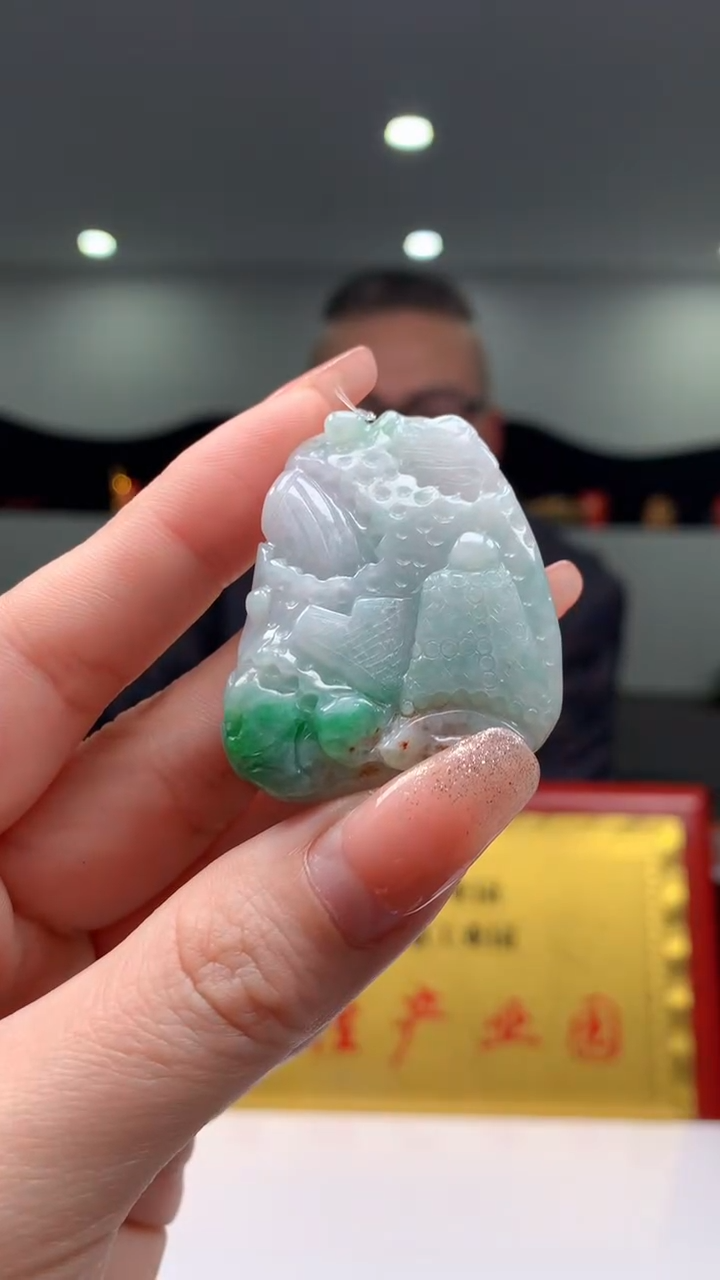 【闪购商品】定制翡翠未镶嵌1057ry-毛货挂件14