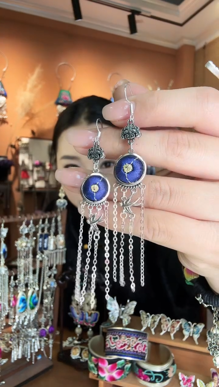 刺绣纯手工民族风耳环