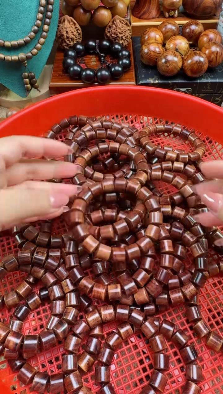 黄花梨/降香黄檀手串/手链海南黄花梨1.2桶珠单圈