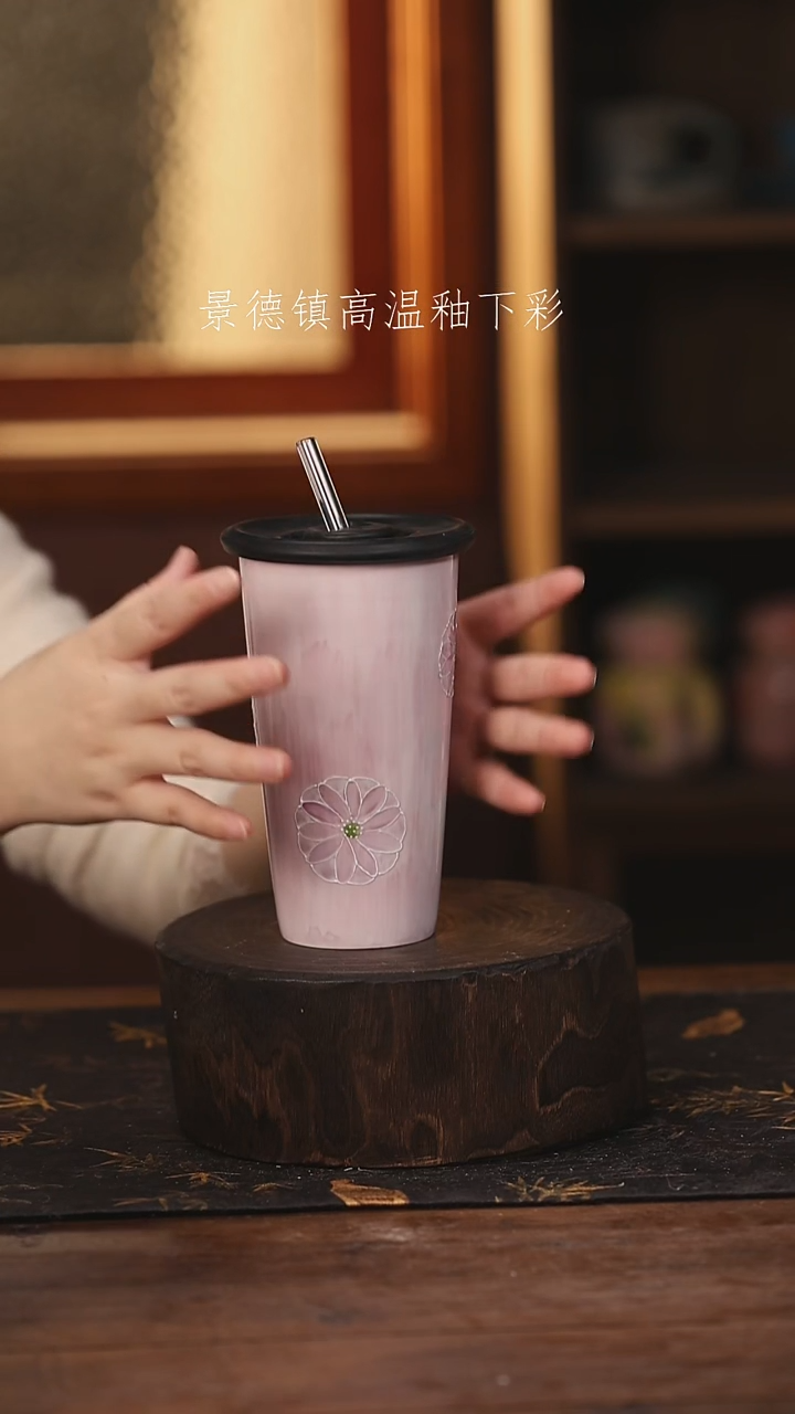陶瓷景德镇高温釉下手绘陶瓷@L191@