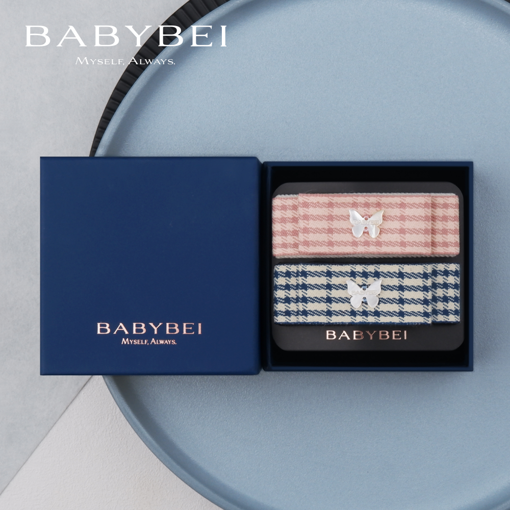 BABYBEI/初贝格格母贝中号掰掰夹气质甜美时髦温柔粉色蓝色蝴蝶