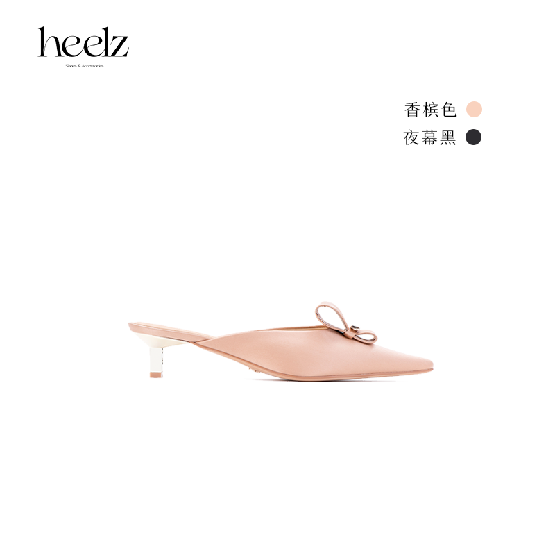 【断码福利】heelz设计师女鞋｜H小猫跟手工翻折花朵穆勒鞋4.5公分