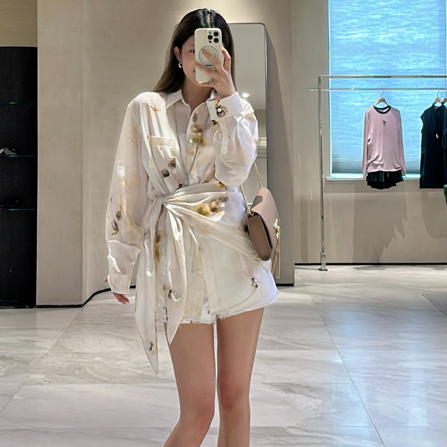 【WIWH PARIS】25早秋新品花色衬衫（配丝巾）