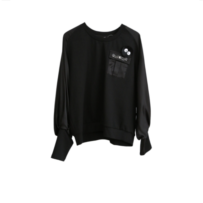 【小铃铛】她翼春季卫衣长袖时尚休闲黑色宽松CC5242333060Y