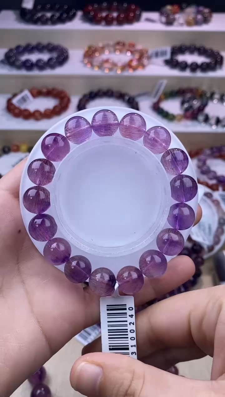 水晶手链未镶嵌紫超七12m+