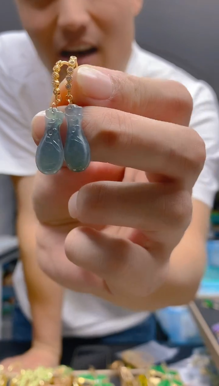 【闪购商品】翡翠耳饰合金254翡翠耳钩