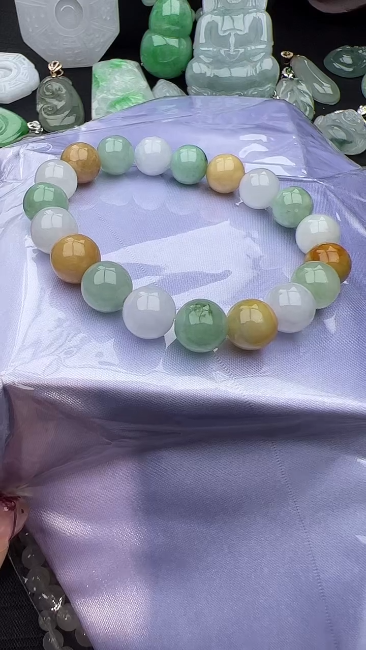未镶嵌手串翡翠玉珠卡9.6