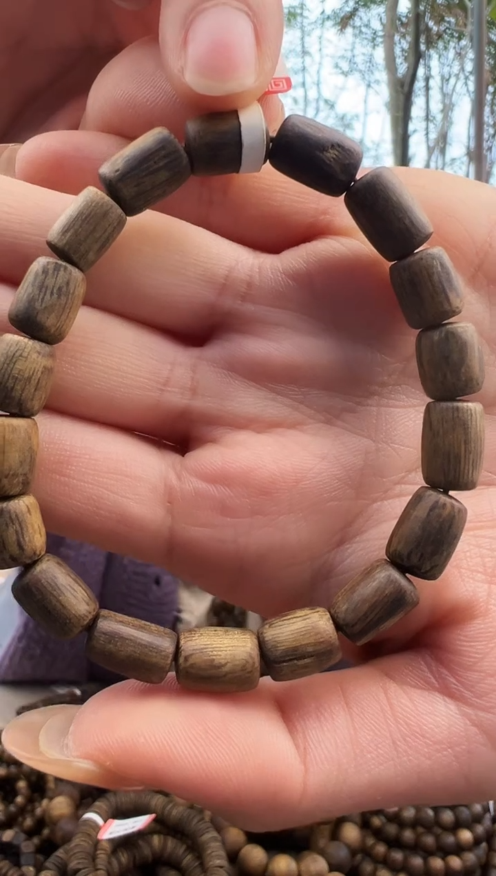 【闪购商品】沉香手串奇楠沉水单圈桶珠保8克发一条 收藏级