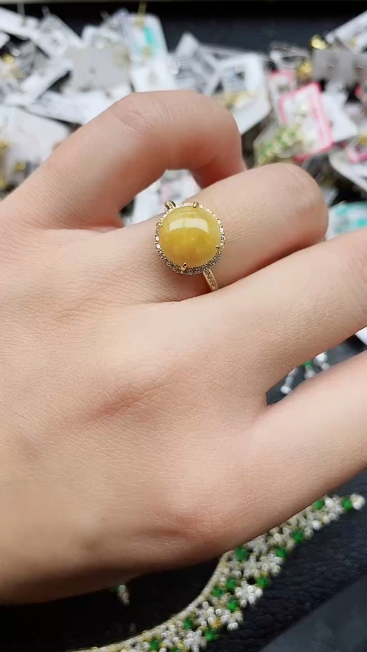 银S925镶嵌戒指翡翠1
