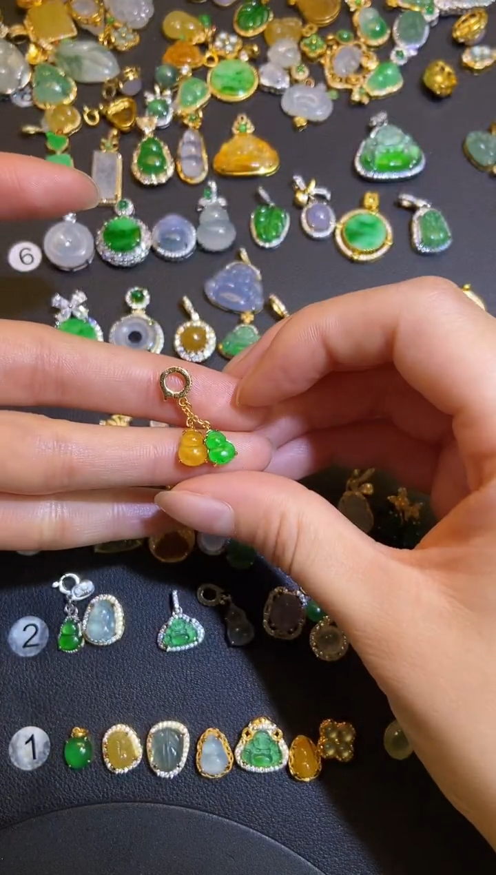 吊坠(不含链)银S925镶嵌翡翠1