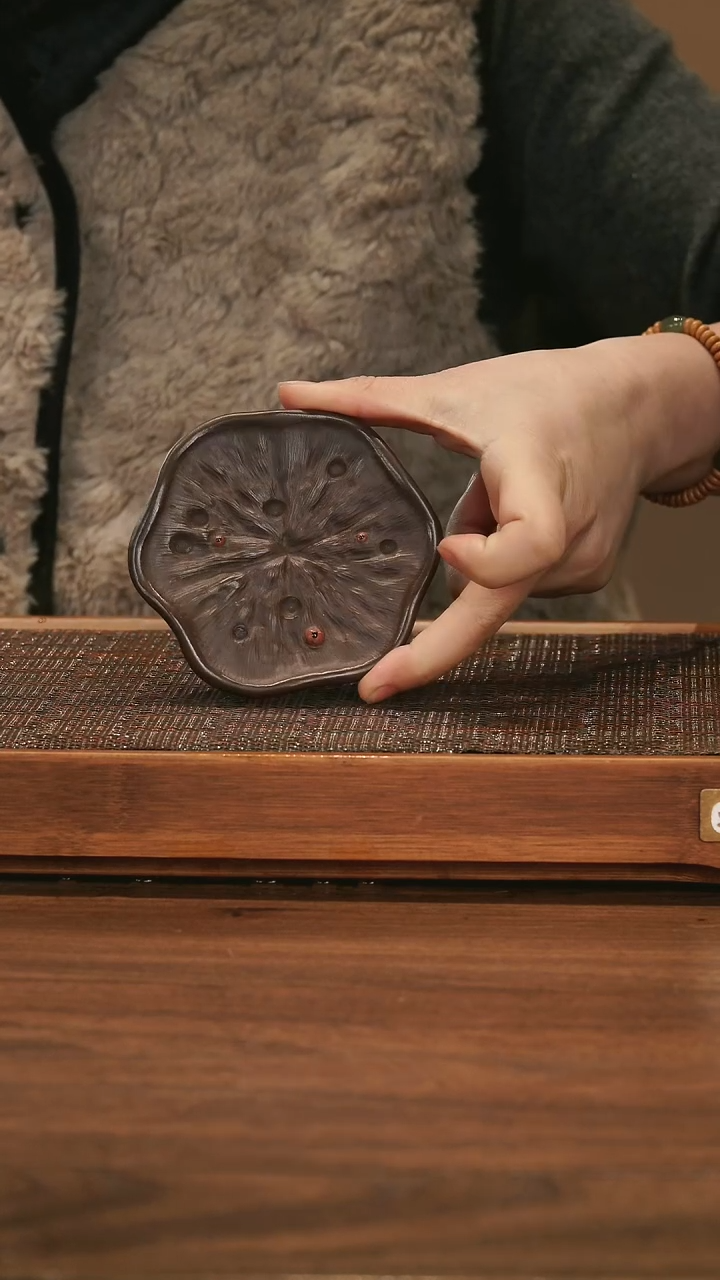 【闪购商品】紫砂茶盘 莲子壶承 老紫泥 全手工