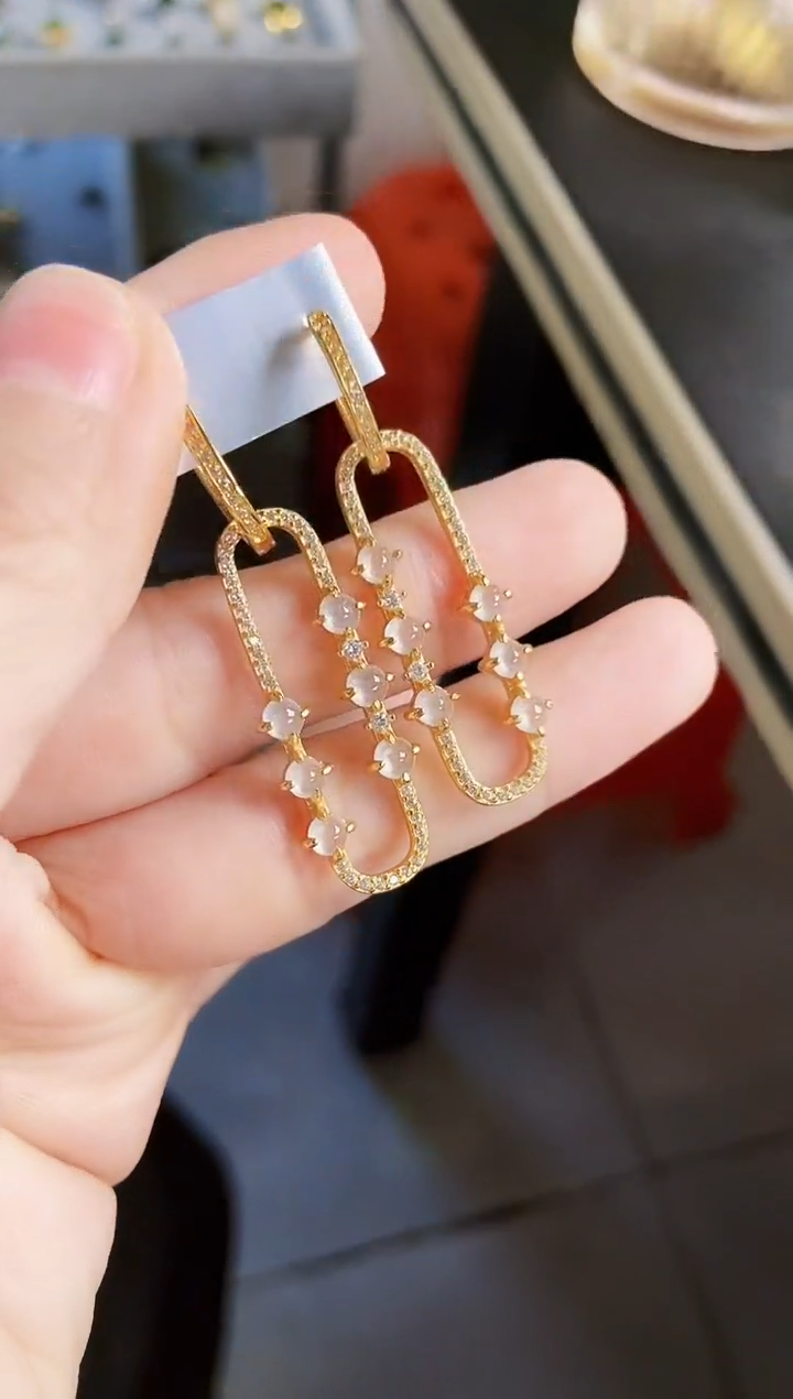 【闪购商品】翡翠银S925镶嵌耳饰456546