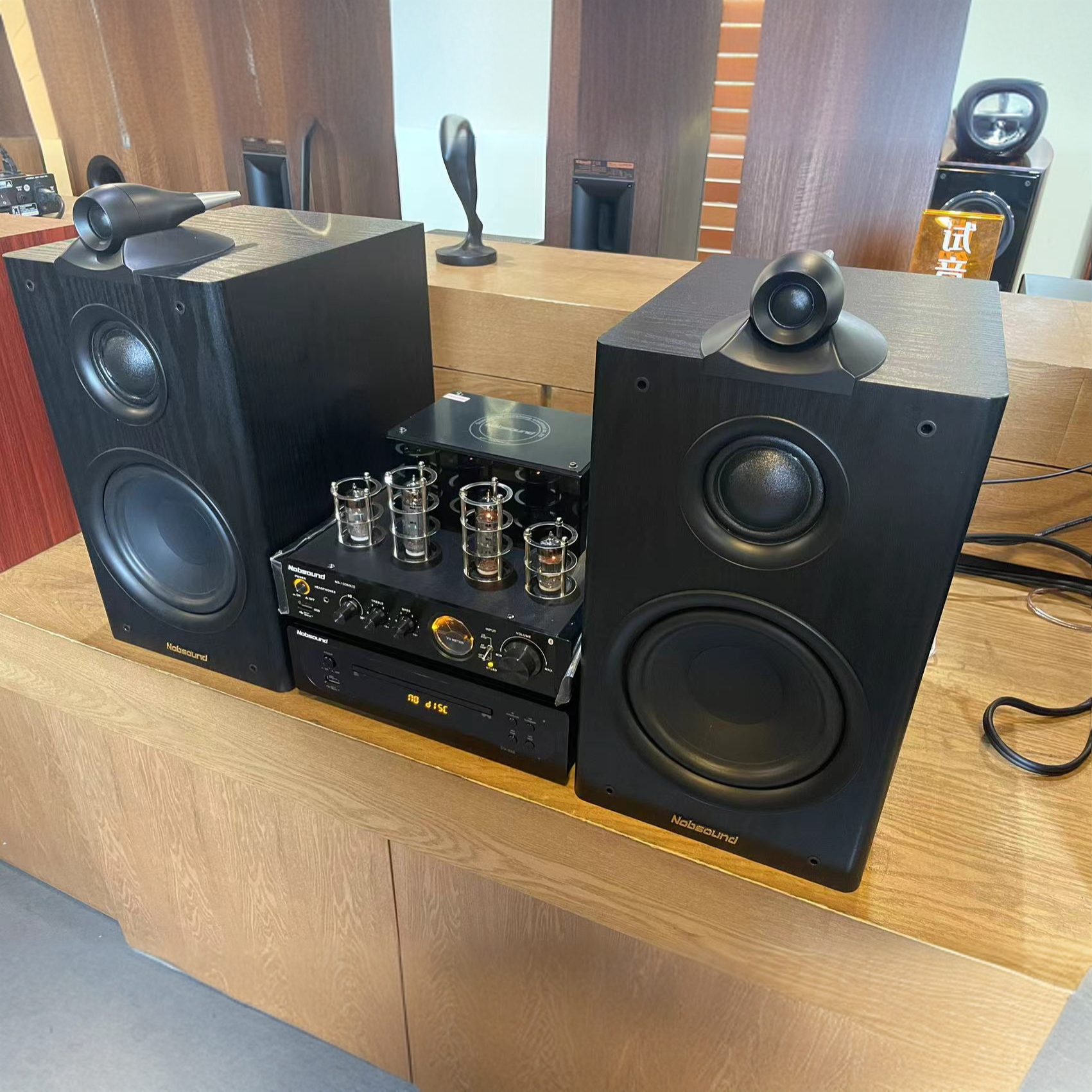诺普声Q3 发烧重低音HiF木质i音箱套装无线酒吧