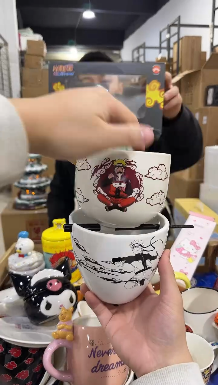 瓷片原盒火影拉面碗2件套