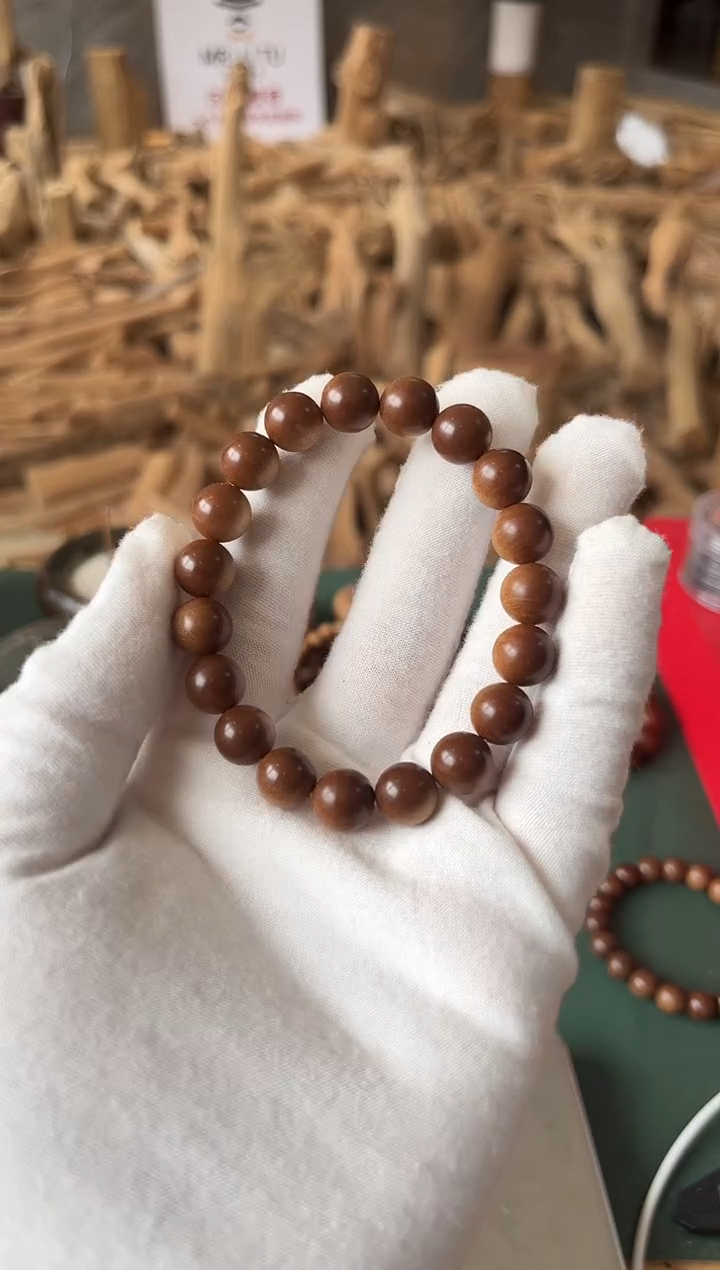 檀香木手串正区老山檀 宾利1.0横纹 黑肉 沉水 奶香奶甜 寺庙韵