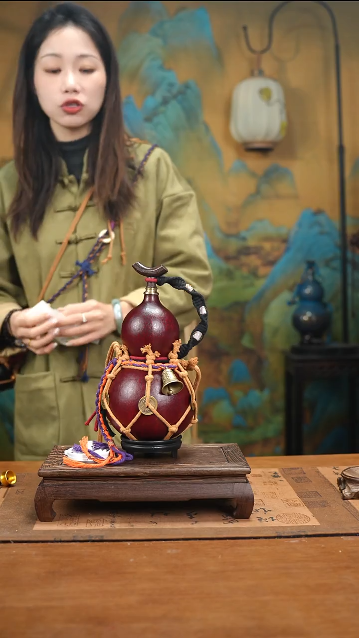 YE035复古网兜款天然酒葫芦（一物一拍）