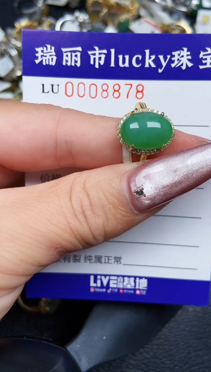 翡翠银S925镶嵌颈饰8878