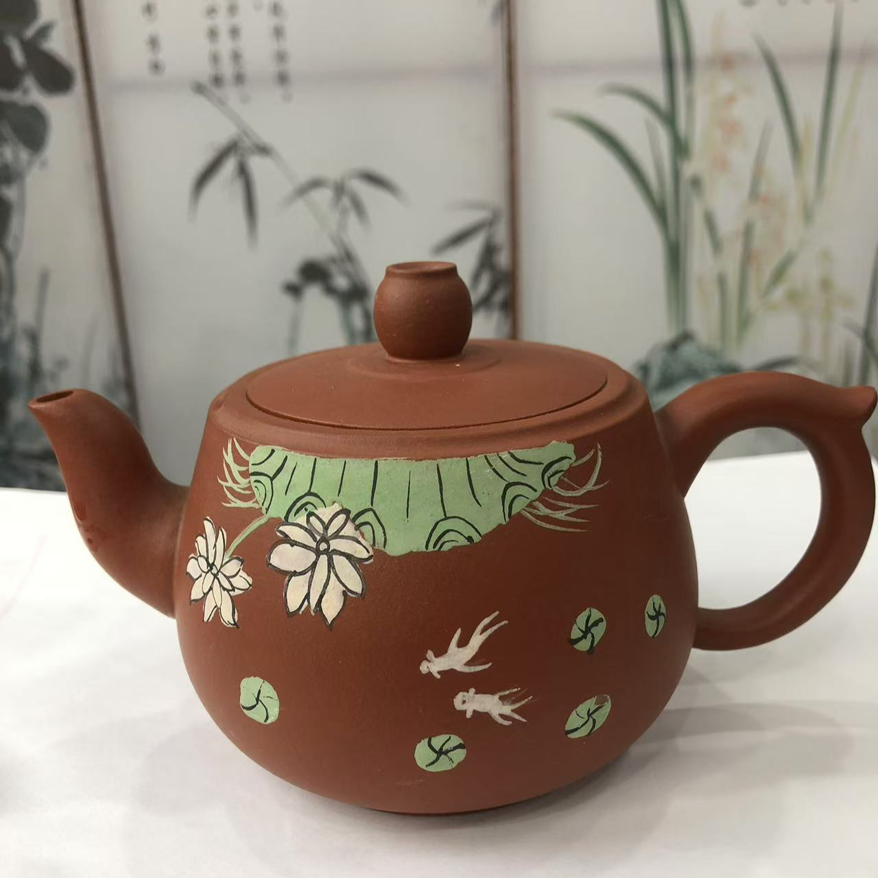 手工陶瓷茶壶手绘功孝樱壶