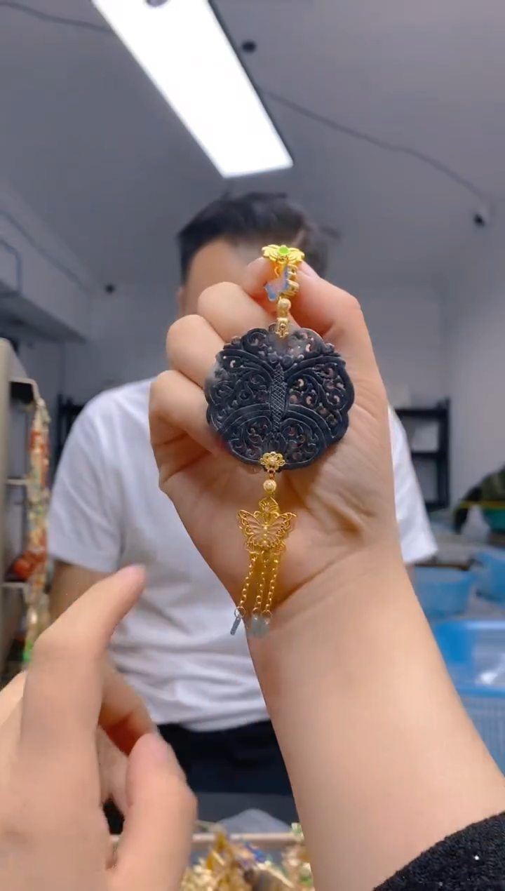 【闪购商品】翡翠耳饰合金396翡翠压襟