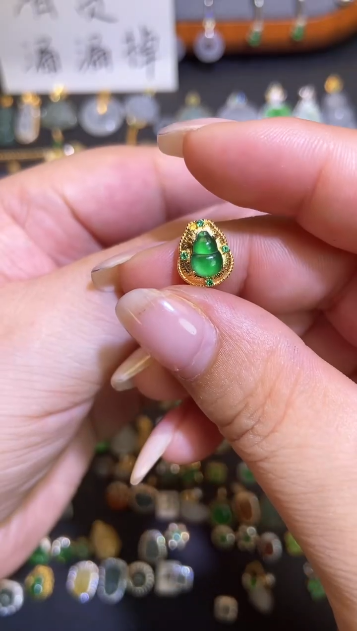 翡翠银S925镶嵌吊坠(不含链)1