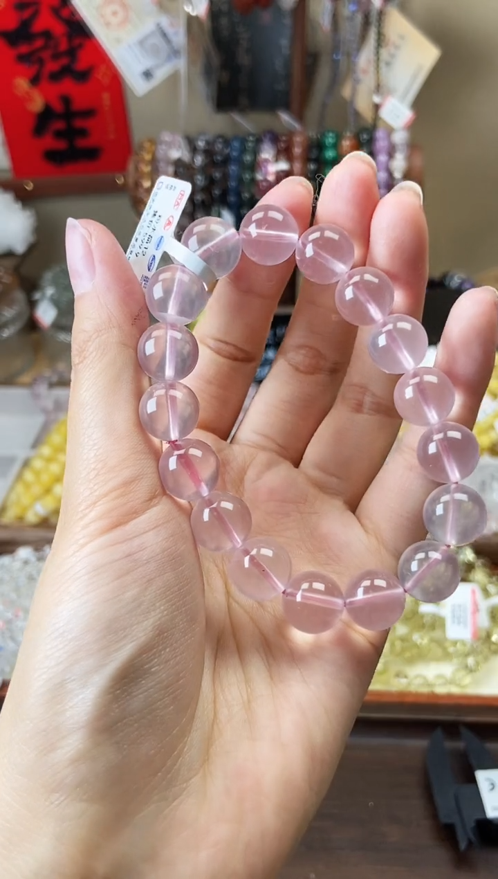 【闪购商品】水晶手串未镶嵌莫粉12m高货