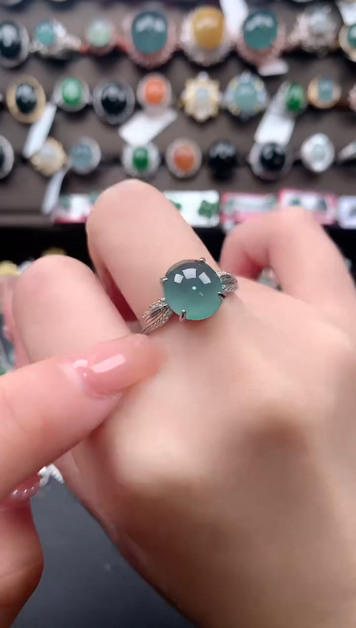 【闪购商品】翡翠戒指银S925镶嵌512241